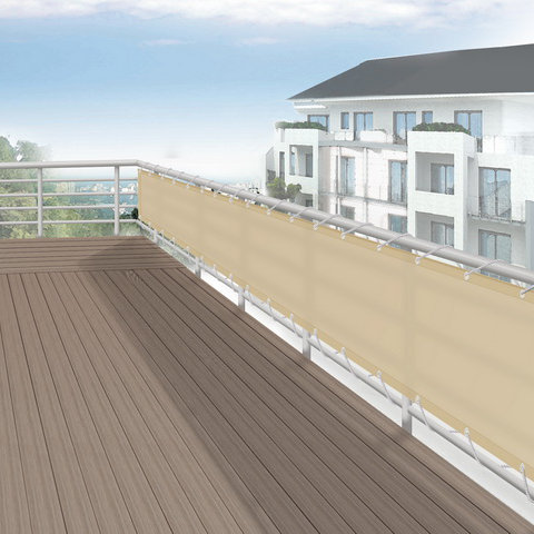 New Portland Privacy Fence, Cream, 65cm H x 300cm W