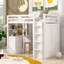 Lit mezzanine simple avec tiroirs, bureau et garde-robe - blanc-1854047138