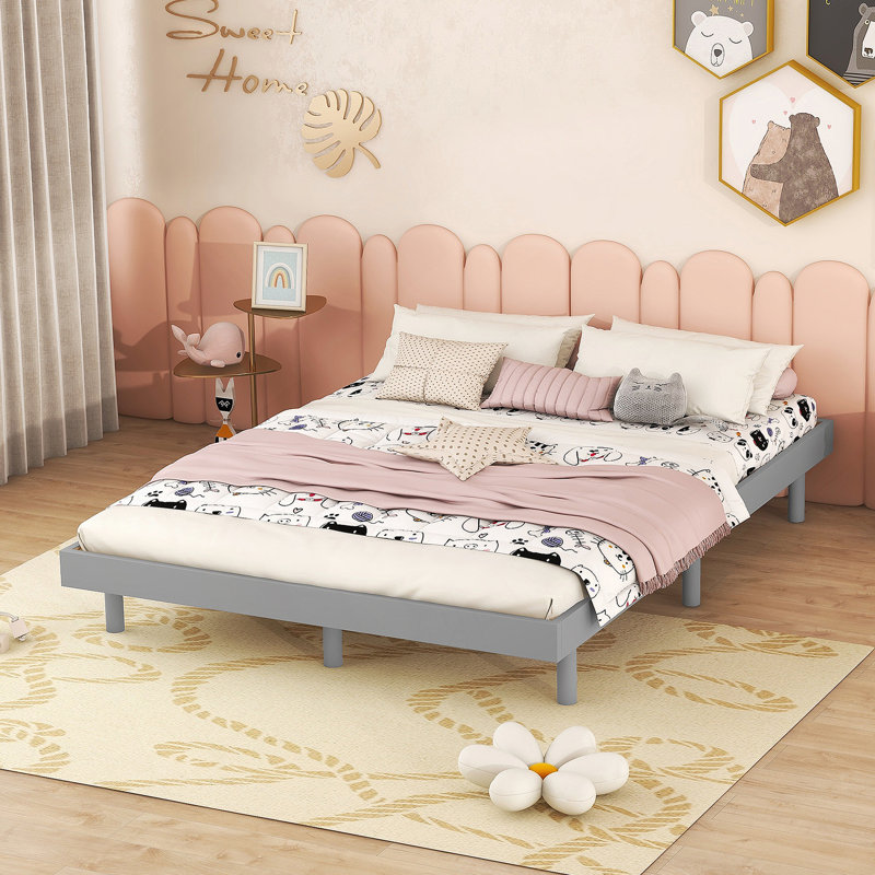 Contemporary Floating Platform Bed Frame With Sturdy Construction And Modern Design, Ideal For Creating A Stylish Bedroom Ambiance