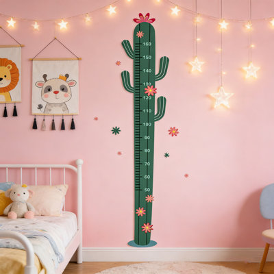 Autocollants de hauteur de cactus vert, autocollants muraux de décoration de chambre, cadeaux de Noël, décoration de maison
