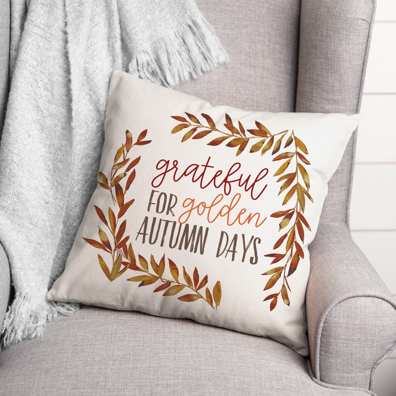 Coussin Grateful for Golden Autumn Days