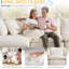 Canapé modulaire en L à 4 places avec repose-pieds Boneless, largeur de 110 po, conception sans assemblage de style nuage, mousse à compression haute densité sans os, blanc-2081013373