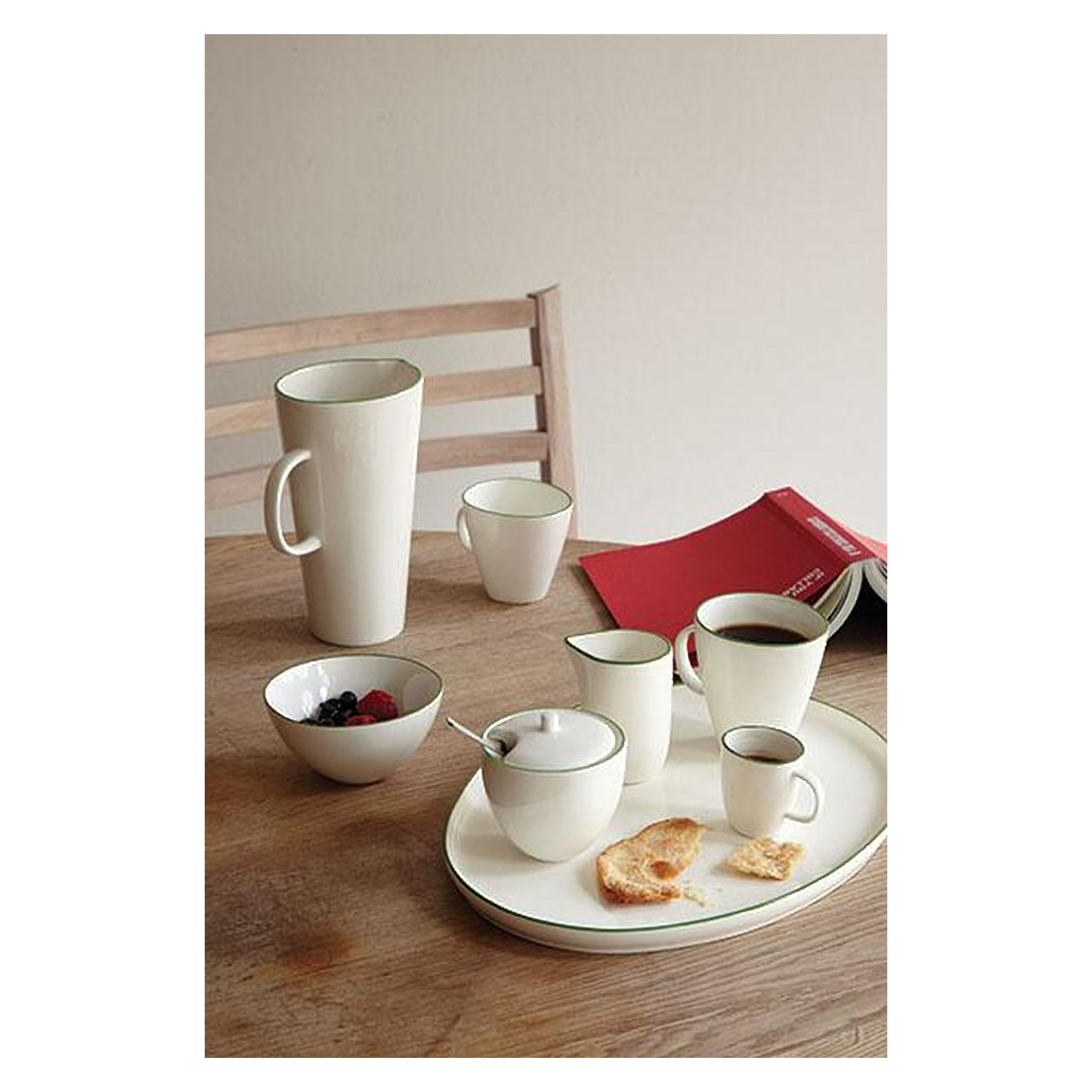 Canvas Home Abbesses Colored Rim Porcelain Appetizer Plate, Grey