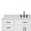 Meuble-lavabo simple en bois massif 60 po avec lavabo en marbre de Carrare 0,75 po Jameal-535069193-501950054