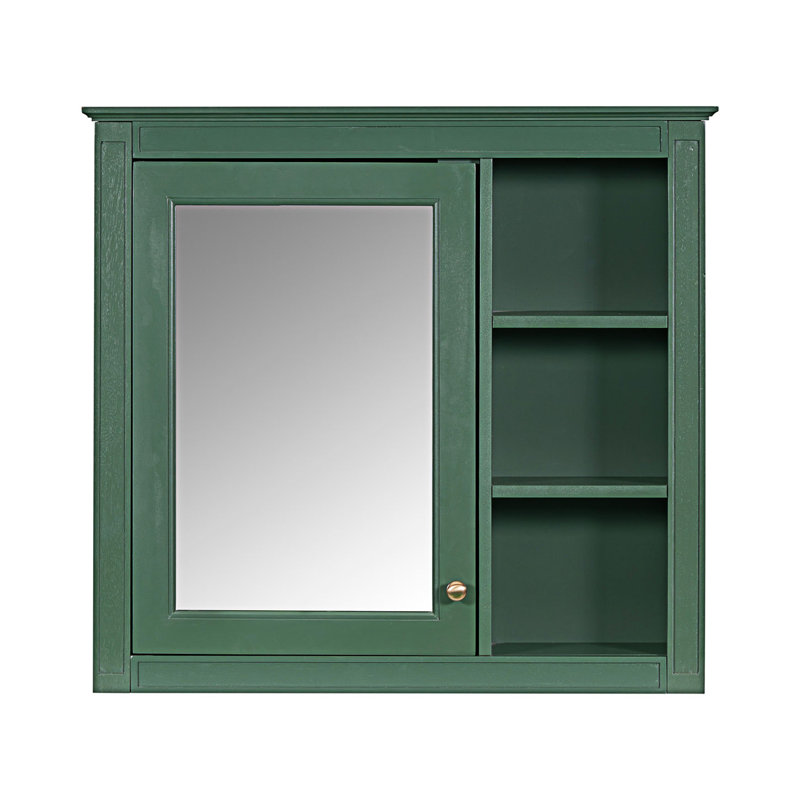 Medicine Cabinet, Wall Mounted Bathroom Storage Cabinet, Modern Bathroom Wall Cabinet With Mirror, Entryway Cabinet, Green