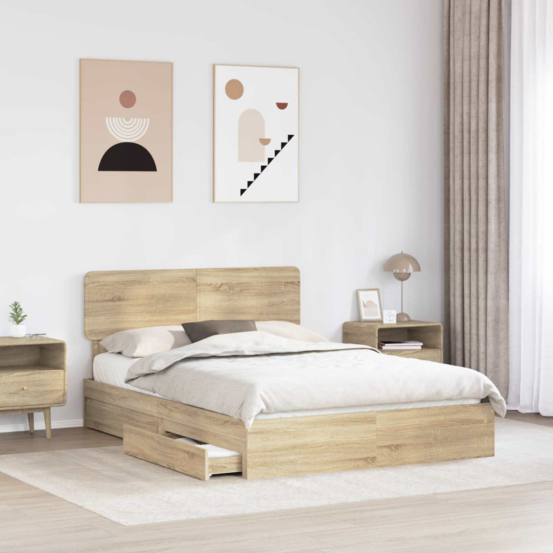 Bed, Sonoma Oak, European Double (140 x 200 cm)