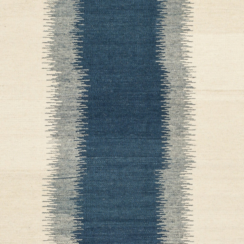 Fitzpatrick Hand Woven Wool Striped Rug, Square 7'