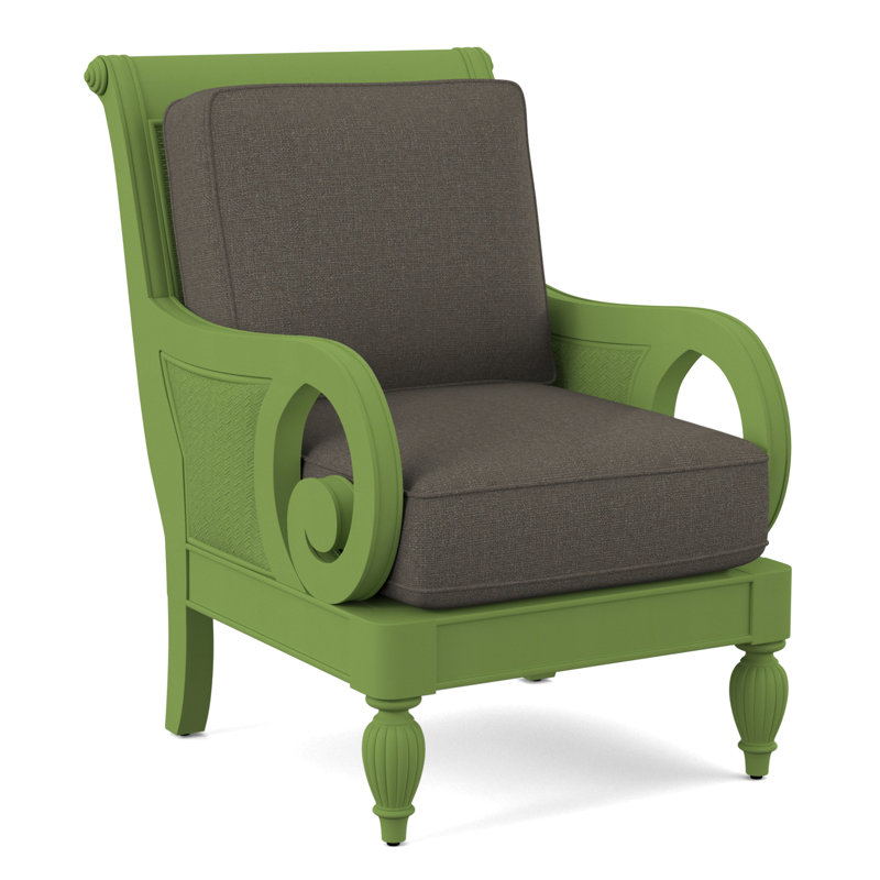 Grand View 71.12Cm Wide Armchair, Gray Sugar Performance; 0863-84, Antique Black Finish