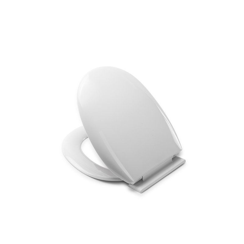Soft Close Toilet Seat - Hygiene 'N' Clean Antibacterial Treated Polypropylene Seat and Universal Adjustable Hinges with Bottom Fixings Included (White, O Shape)