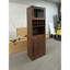 Armoire de cuisine avec étagère de rangement coulissante multifonctionnelle, armoire de rangement de style campagnard avec portes en verre, organisateurs de garde-manger pour la cuisine, armoire de bar, salle à manger