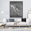 Grayscale Sea Turtle - Black Framed Canvas Home Decor Art