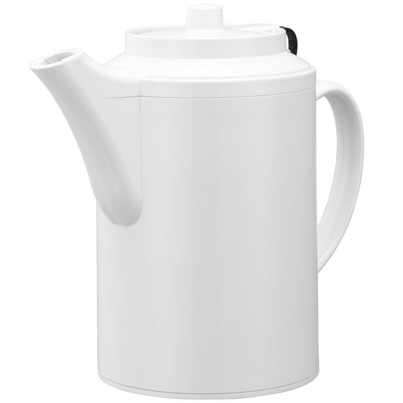 Plastic 16oz Teapot with Tethered Lid, White