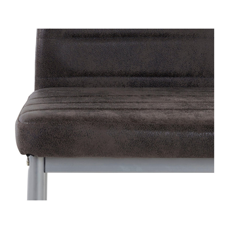 Erdek 134.6cm H Microfiber / Microsuede Upholstered Side Chair, Anthracite