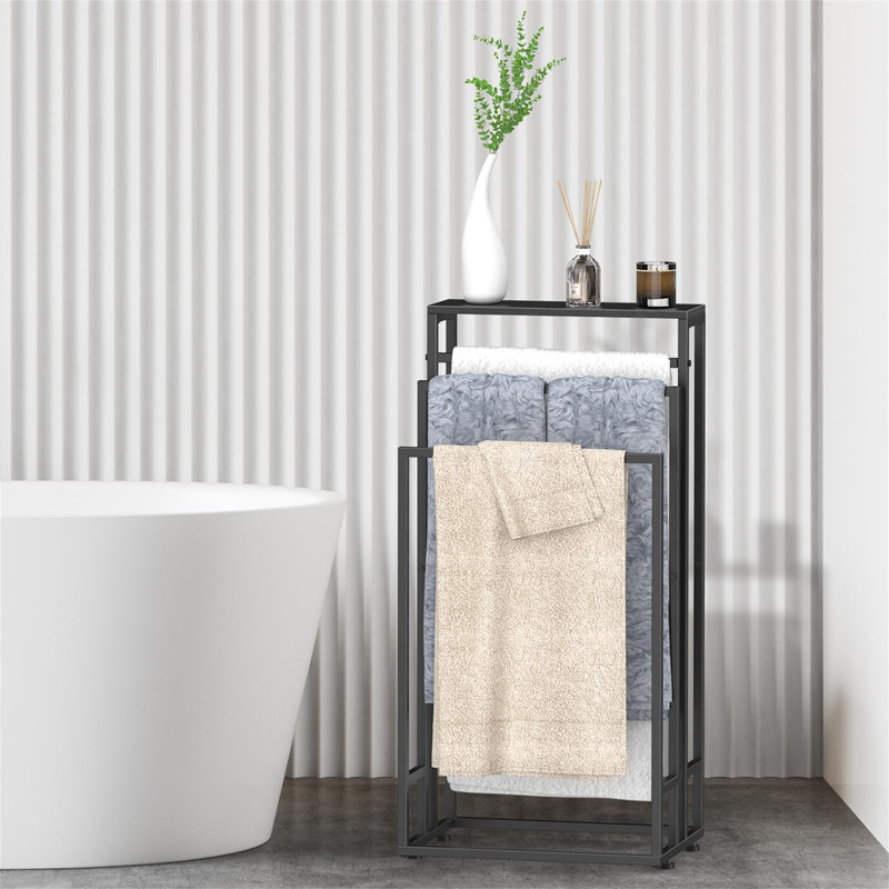Freestanding Towel Stand, Black