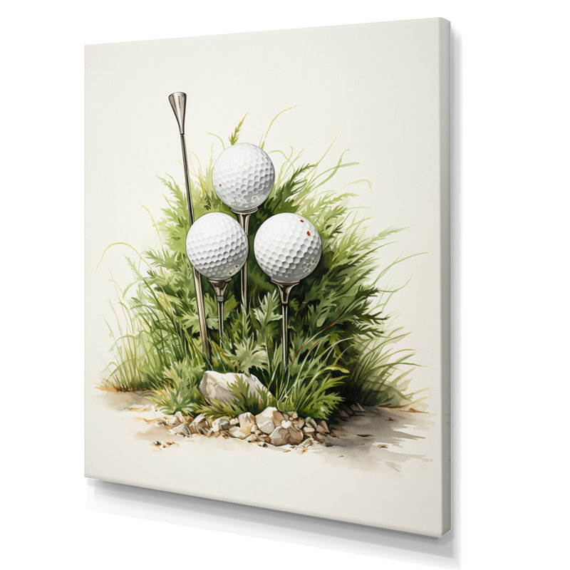 «Dariyelle Minimalisme Golf Tees» sur toile, Toile tendue, H 20 po x l 12 po x P 1 po