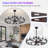 41" Wagon Wheel Chandelier with Fan-2042403338