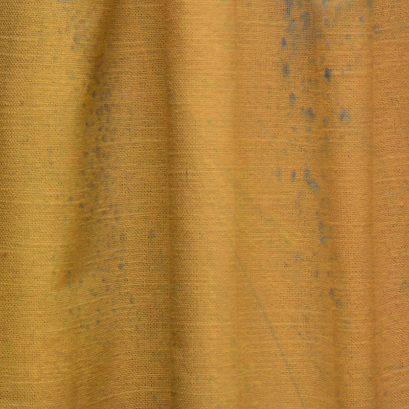 Panneau de rideau simple semi-diaphane abstrait orange et noir Marble Waves, L 52 po x L 90 po