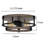 Weny 13 Inch Flush Mount Ceiling Light Fixture, Brown and Black Round