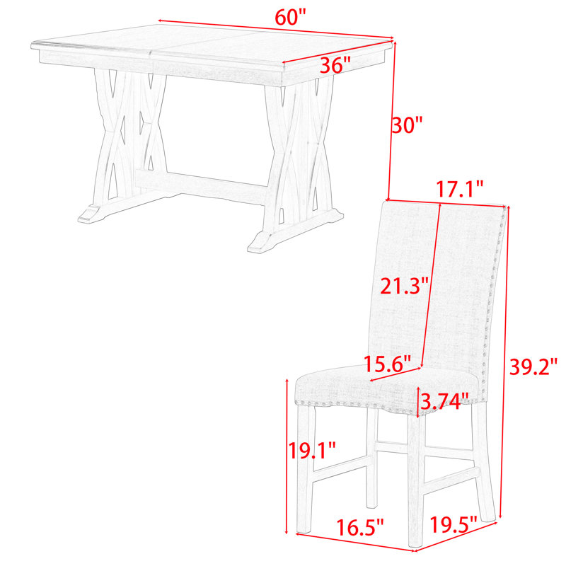 Ensemble de salle à manger extensible 6 personnes N Bachel
