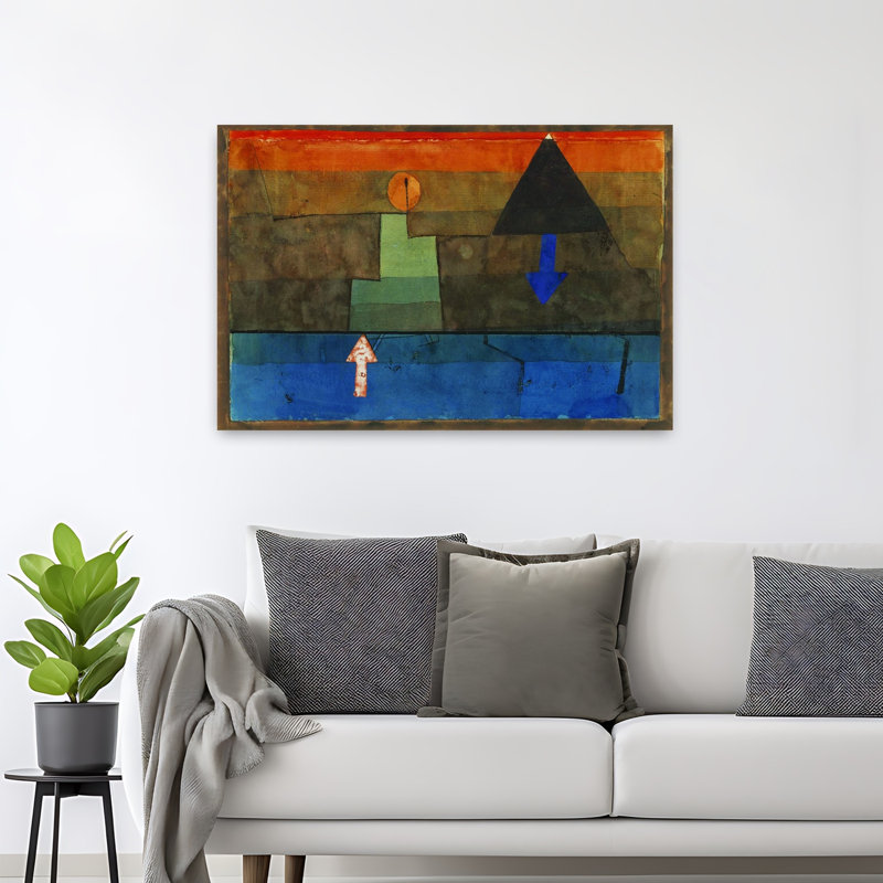Contraste dans la soirée 1924-1925, reproduction d'art classique abstrait coloré au lever du soleil, 32" H x 48" W