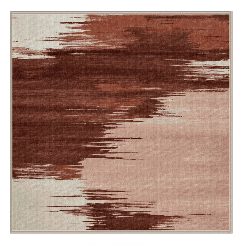 Tapis beige lavable à la machine, Carré 5 pi