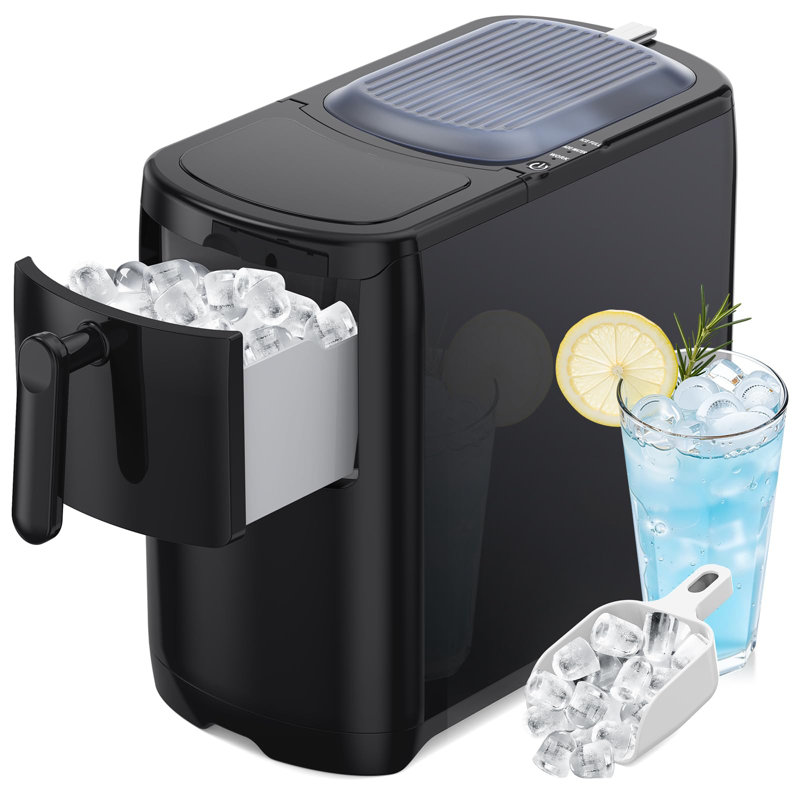 Machine à glaçons de comptoir compacte de 18 lb / jour - 6 pièces de glace en 8 minutes, autonettoyante et silencieuse, Noir