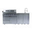 43-Inch 6-Burner 85000 BTU Deluxe Stainless Steel Gas Outdoor Kitchen Bar Barbecue Island Grill  + Rotisserie + Granite Countertops + Storage Cabinets & Drawers + Stainless Steel Sink/Faucet