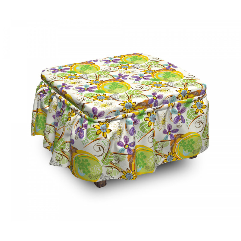 Housse pour repose-pieds à tourbillons doodle