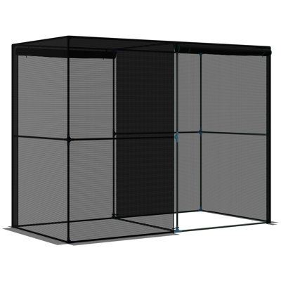 Tente de protection pour légumes de jardin 122 x 244 cm - Noire. Entrée zippée, filet résistant. Cage pour plantes de jardin 240 cm L x 120 cm l x 190 cm H. Avec fermeture éclair. Cadre en acier robuste.