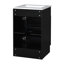 Meuble-lavabo de salle de bain noir de 20 po. Armoire au design fonctionnel. Lavabo en céramique, lisse et teinté. Tablette de porte et tablette réglable. Lavabo, noir. Pour l'organisation. Teinture de lavabo - Finition facile.-768788330