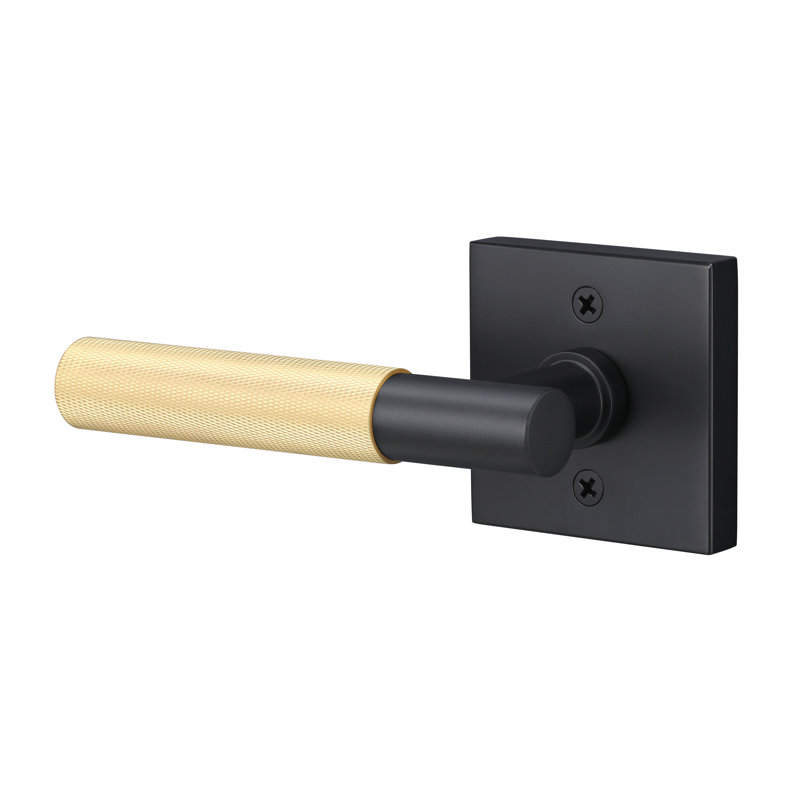 Rosette carrée Aspra, Noir mat / laiton satiné