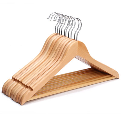 Cintre en bois massif Ruishen avec conception antidérapante pour le rangement et la présentation des vêtements