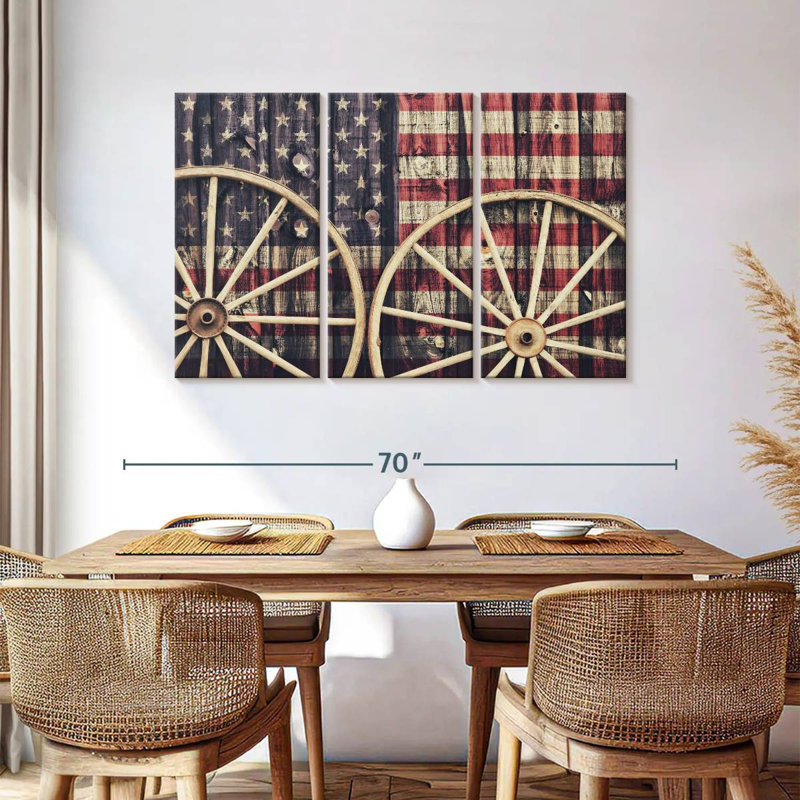 Borges American Wagon Wheels, 36" H x 57" W