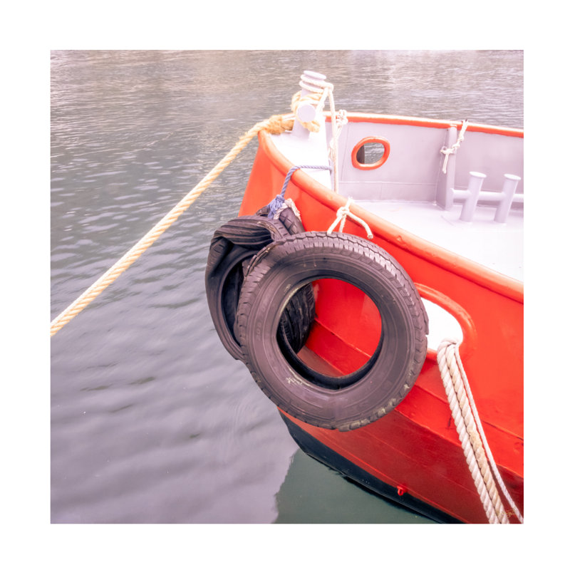 Art sur toile, "La vie en bateau", H 24 po x l 24 po