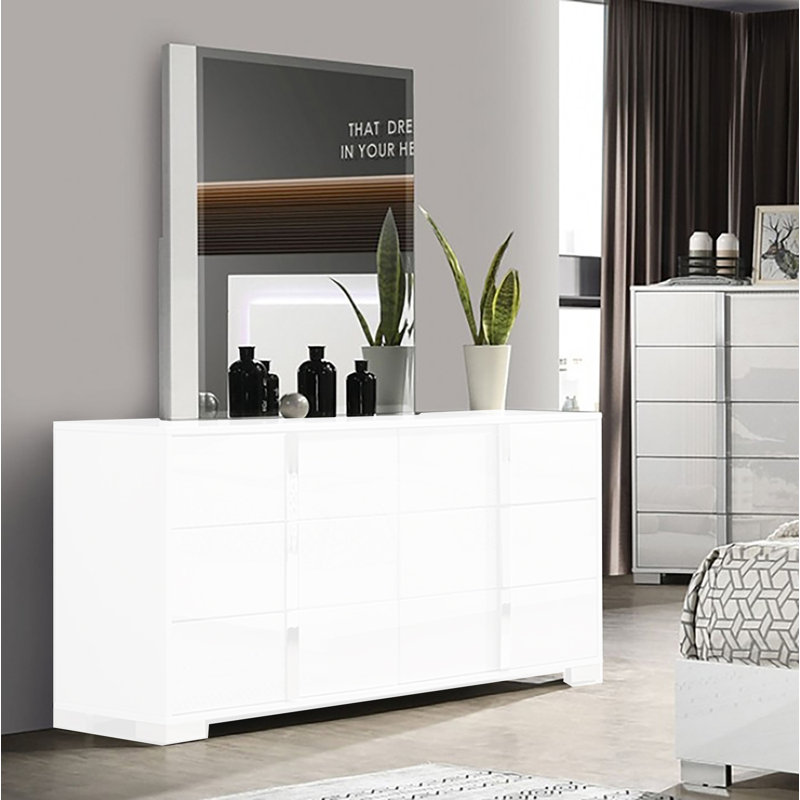 Miroir de commode Brodyn, Blanc