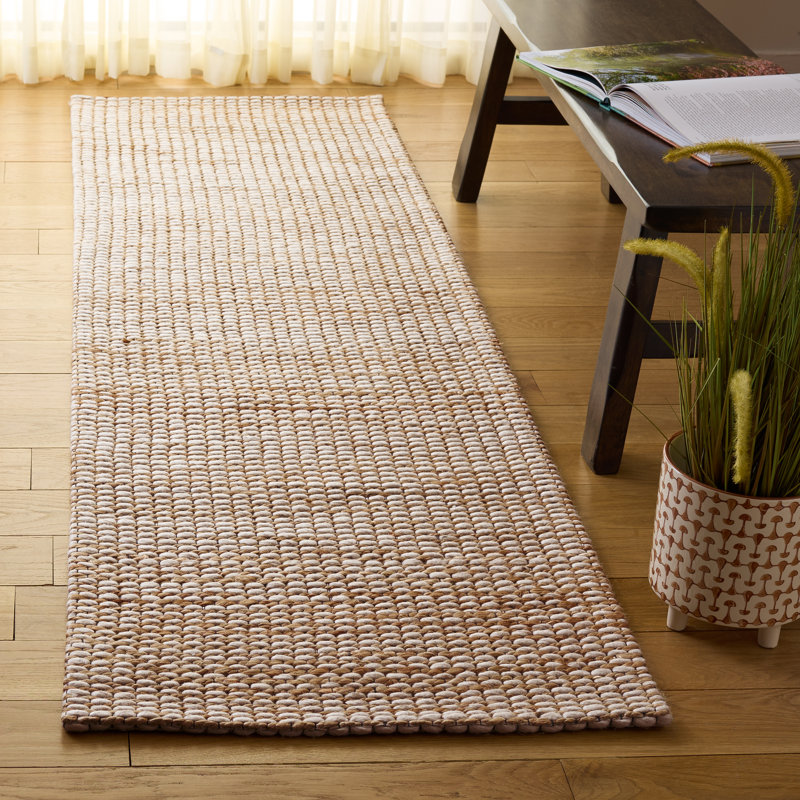 Tapis jacquard en fibre naturelle 557, Tapis de couloir 2 pi 3 po x 8 pi