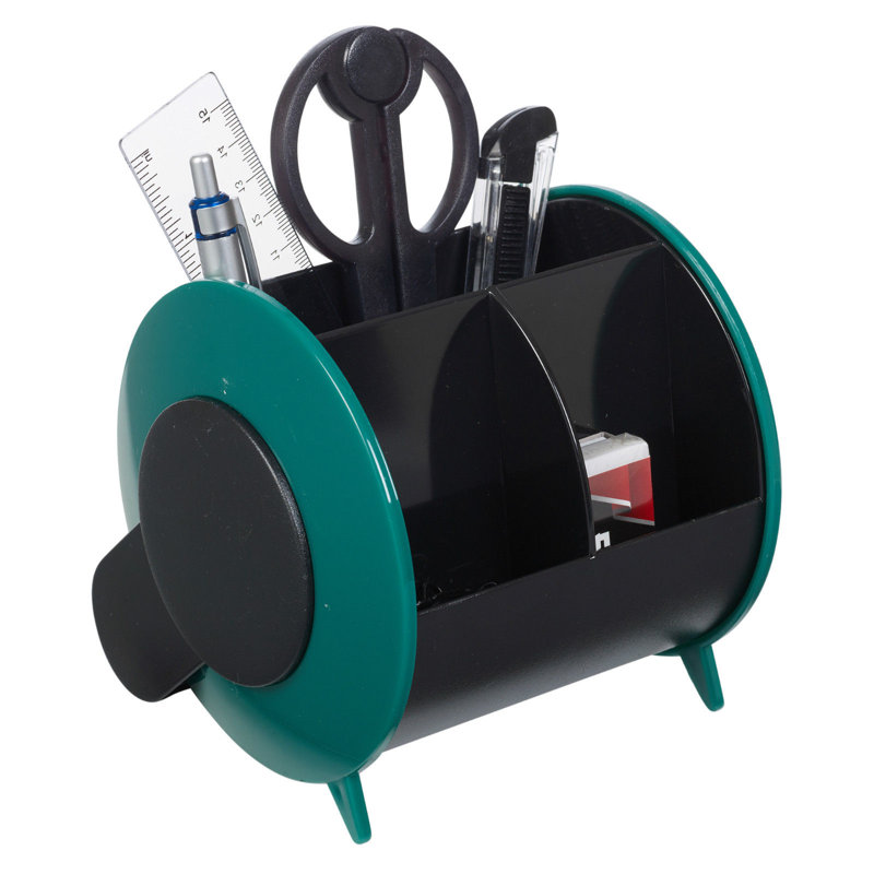 Plastic Desk Organiser Set, Green