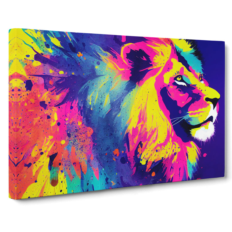 Splashed Lion Vol.5 Abstract - Wrapped Canvas, 40cm H x 60cm W x 3cm D