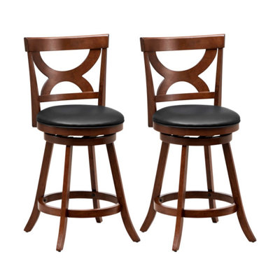 Ensemble de 2 tabourets pivotants avec coussin moelleux et dossier creux élégant