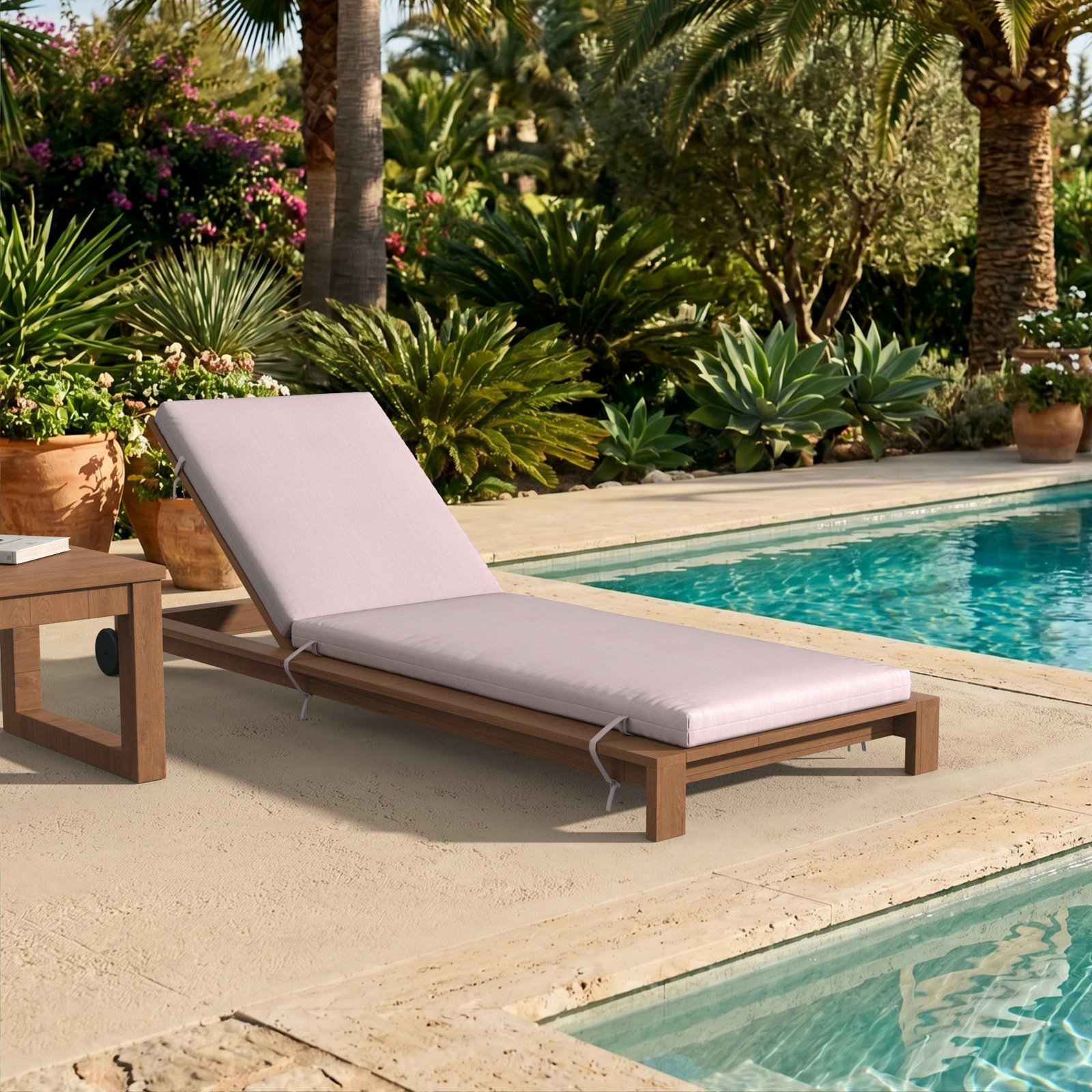 Lani Sunbrella® Seat and Back Cushion, 25" W x 79" D, Sunbrella Play Cameo