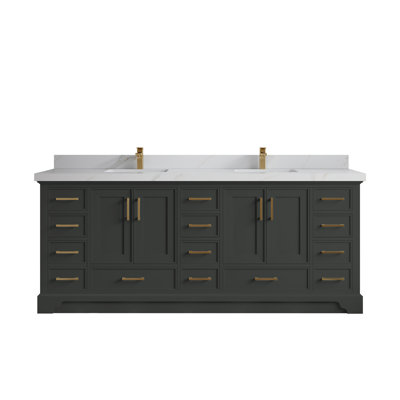 Meuble-lavabo double avec plateau Charlotte 84