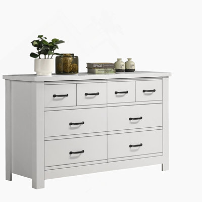 Commode 6 tiroirs en bois pour chambre à coucher