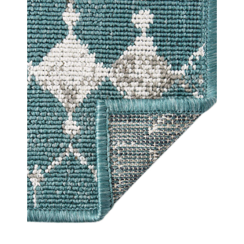 Geometric Indoor / Outdoor Rug, Runner 2' x 6'
