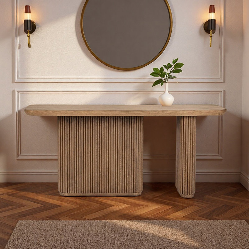 Console moderne et simple, Brun, H 31,5 po x l 63 po x P 15,7 po