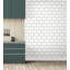 Metro Tile White Silver Wallpaper