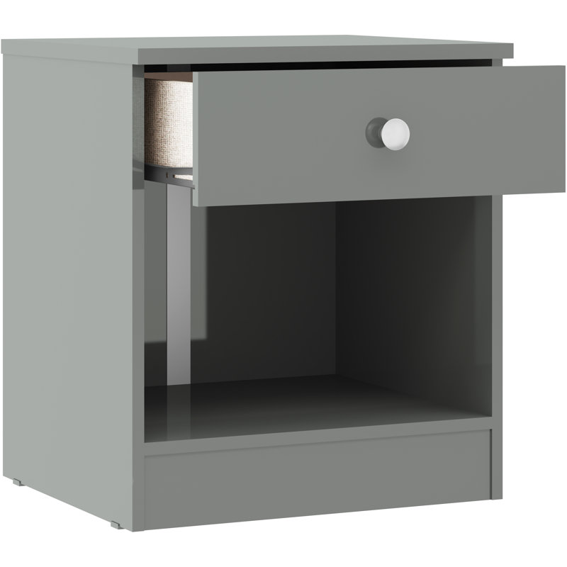 Sydnea 1 Drawer Bedside , Gray