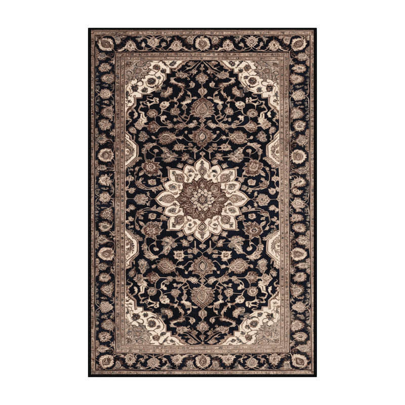 Tapis brun lavable à la machine, Rectangle de 5 pi x 8 pi