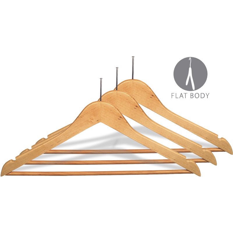 Support en bois anti-vol flat, Naturel avec barre, 50
