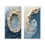 Ensemble de 2 pièces de vortex blanc océanique accentué de bleu I - Spirales abstraites-264574410-264574412-264574413