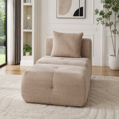 Modular Cloud Armless Accent Chair Set with Ottoman